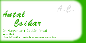 antal csikar business card
